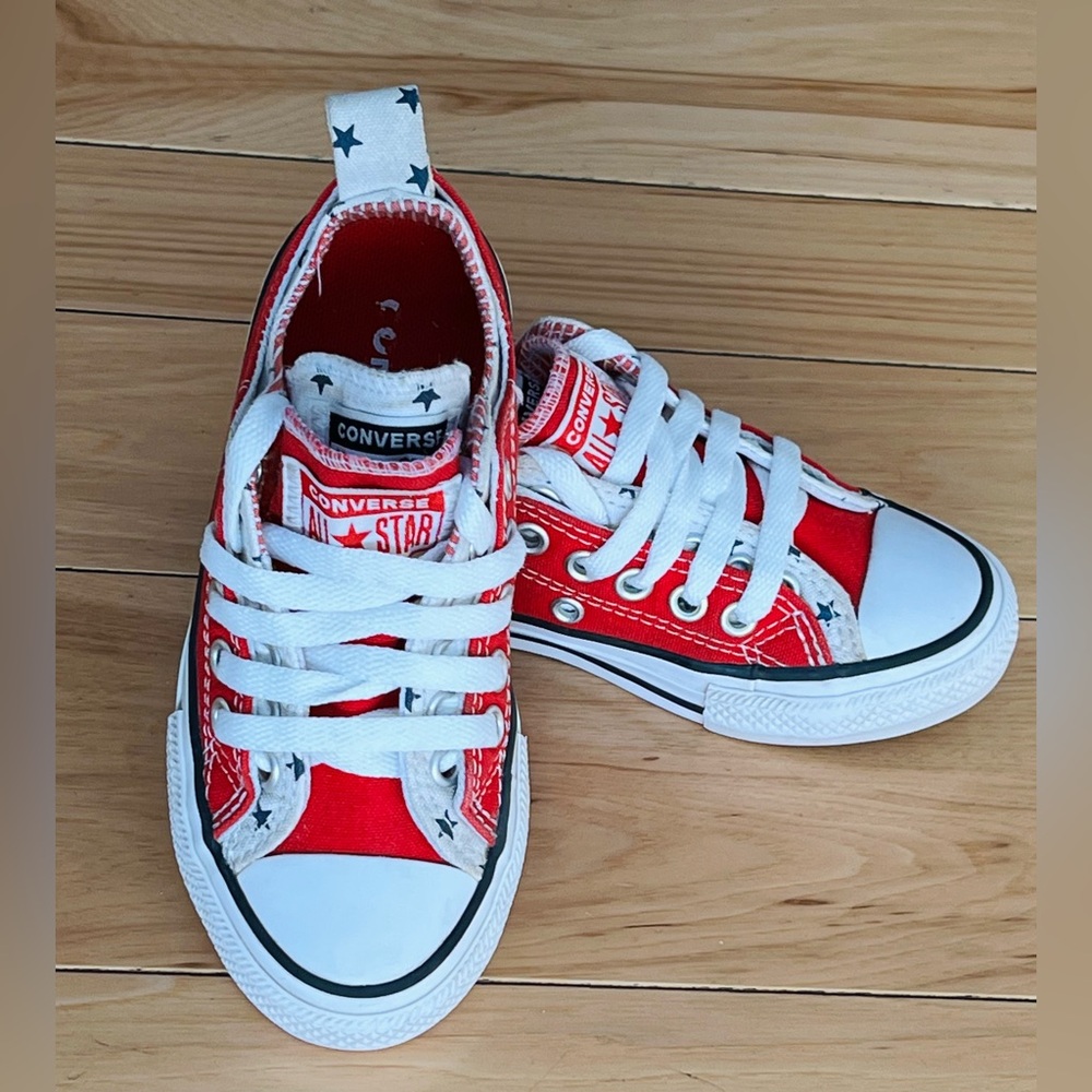 Converse Red and White Kids Sneakers - Picture 4 of 16